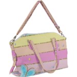 Pastel, Butterfly, Spring, Stripes, Canvas Crossbody Bag