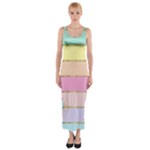 Pastel, Butterfly, Spring, Stripes, Fitted Maxi Dress