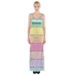 Pastel, Butterfly, Spring, Stripes, Thigh Split Maxi Dress