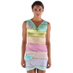 Pastel, Butterfly, Spring, Stripes, Wrap Front Bodycon Dress