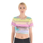 Pastel, Butterfly, Spring, Stripes, Cotton Crop Top