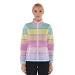 Pastel, Butterfly, Spring, Stripes, Women s Bomber Jacket