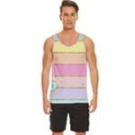 Pastel, Butterfly, Spring, Stripes, Men s Wide Collar Tank Top