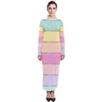 Pastel, Butterfly, Spring, Stripes, Turtleneck Maxi Dress