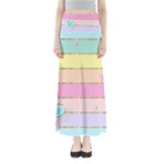 Pastel, Butterfly, Spring, Stripes, Full Length Maxi Skirt