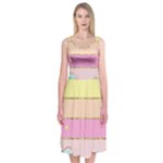 Pastel, Butterfly, Spring, Stripes, Midi Sleeveless Dress