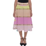 Pastel, Butterfly, Spring, Stripes, Perfect Length Midi Skirt