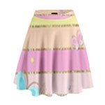 Pastel, Butterfly, Spring, Stripes, High Waist Skirt