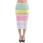 Pastel, Butterfly, Spring, Stripes, Midi Pencil Skirt