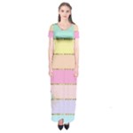 Pastel, Butterfly, Spring, Stripes, Short Sleeve Maxi Dress