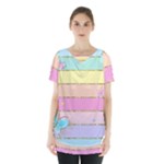 Pastel, Butterfly, Spring, Stripes, Skirt Hem Sports Top