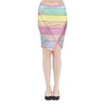 Pastel, Butterfly, Spring, Stripes, Midi Wrap Pencil Skirt