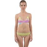 Pastel, Butterfly, Spring, Stripes, Wrap Around Bikini Set