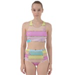 Pastel, Butterfly, Spring, Stripes, Racer Back Bikini Set