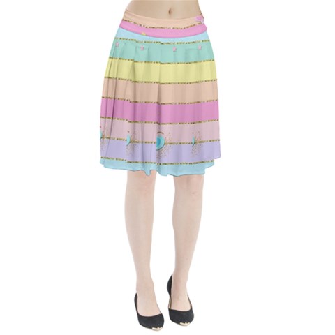 Pastel, Butterfly, Spring, Stripes, Pleated Skirt from ArtsNow.com