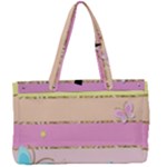 Pastel, Butterfly, Spring, Stripes, Canvas Work Bag