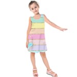 Pastel, Butterfly, Spring, Stripes, Kids  Sleeveless Dress