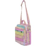 Pastel, Butterfly, Spring, Stripes, Crossbody Day Bag