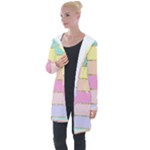 Pastel, Butterfly, Spring, Stripes, Longline Hooded Cardigan