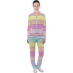 Pastel, Butterfly, Spring, Stripes, Casual Jacket and Pants Set