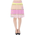 Pastel, Butterfly, Spring, Stripes, Velvet High Waist Skirt