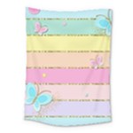 Pastel, Butterfly, Spring, Stripes, Medium Tapestry