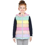 Pastel, Butterfly, Spring, Stripes, Kids  Hooded Puffer Vest