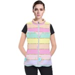 Pastel, Butterfly, Spring, Stripes, Women s Puffer Vest