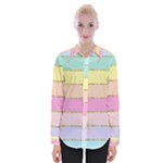 Pastel, Butterfly, Spring, Stripes, Womens Long Sleeve Shirt