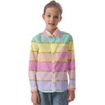 Pastel, Butterfly, Spring, Stripes, Kids  Long Sleeve Shirt