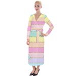 Pastel, Butterfly, Spring, Stripes, Velvet Maxi Wrap Dress