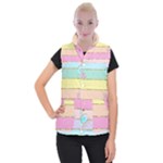 Pastel, Butterfly, Spring, Stripes, Women s Button Up Vest