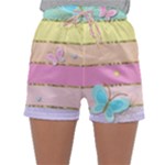 Pastel, Butterfly, Spring, Stripes, Sleepwear Shorts