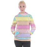 Pastel, Butterfly, Spring, Stripes, Women s Hooded Pullover