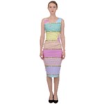 Pastel, Butterfly, Spring, Stripes, Sleeveless Pencil Dress