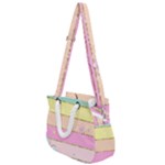 Pastel, Butterfly, Spring, Stripes, Rope Handles Shoulder Strap Bag