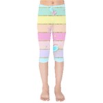 Pastel, Butterfly, Spring, Stripes, Kids  Capri Leggings 