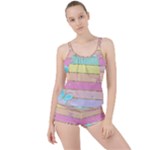 Pastel, Butterfly, Spring, Stripes, Boyleg Tankini Set 