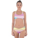 Pastel, Butterfly, Spring, Stripes, Criss Cross Bikini Set