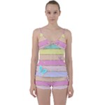 Pastel, Butterfly, Spring, Stripes, Tie Front Two Piece Tankini