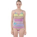 Pastel, Butterfly, Spring, Stripes, Cut Out Top Tankini Set