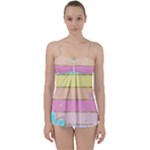 Pastel, Butterfly, Spring, Stripes, Babydoll Tankini Top