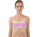 Pastel, Butterfly, Spring, Stripes, Back Web Sports Bra