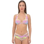 Pastel, Butterfly, Spring, Stripes, Double Strap Halter Bikini Set