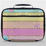 Pastel, Butterfly, Spring, Stripes, Full Print Lunch Bag