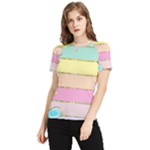 Pastel, Butterfly, Spring, Stripes, Women s Short Sleeve Rash Guard