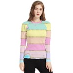 Pastel, Butterfly, Spring, Stripes, Women s Long Sleeve Rash Guard