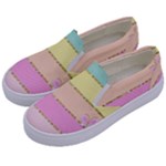 Pastel, Butterfly, Spring, Stripes, Kids  Canvas Slip Ons