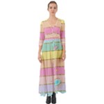 Pastel, Butterfly, Spring, Stripes, Button Up Boho Maxi Dress