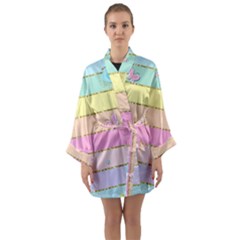 Long Sleeve Satin Kimono 